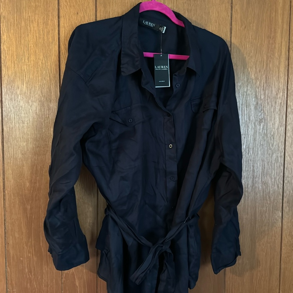 Lauren Ralph Lauren Linen Shirt 3x NEW NWT dark blue